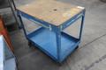 Rolling Sheet Metal Shop Cart with Particle Board Top- Auction Item