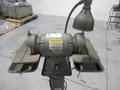 Baldor Double Tool Grinder On Pedestal Stand 6" Cupper Wheels, Tilting Work Tables w/ Drip Pans &amp; Work Light- Auction Item