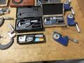 Micrometers Mostly Vernier Type some Digital, Various Brands and Blade Styles, and Box Of Setting Standards- Auction Item