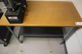 Metal Frame Wood Top Table with Lower Shelf- Auction Item