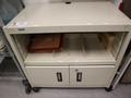 Rolling Metal Cabinet with Under Shelf and 2 Door Bottom- Auction Item