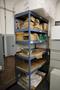 Teardrop Style Racking with 6 Adjustable Shelves and Contentes of Wood Frame Screens, Foam, Fixtures- Auction Item