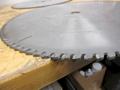 Cut-Off Saw Blades (4) Carbide Tipped Nap Gladu, Leuco and Other 16" x 1" **Used But Still Sharp**, (1) Hitachi 15" x 1" Wood Miter Saw Blade **Looks Unused**- Auction Item