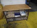 Steel Table with Wood Top, Lower Shelf- Auction Item