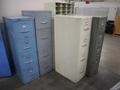 Metal 4 Drawer File Cabinets (6) with Desktop File Organizer- Auction Item