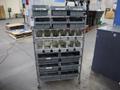 Rolling Wire Rack, (7) Shelves with Plastic Bins 36"x14"x55"- Auction Item