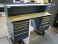 Lista Cabinet Base Work Bench, Maple Top, Portable on Caster, (10) Drawer, Upper Shelf - With Cutting Tool Contents- Auction Item