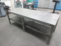 Steel Table with Lower Shelf &amp; 4-3/4 Bench Vise- Auction Item