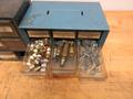 Multibin Organizers with Contents of Brass Fittings, and SAE Nuts- Auction Item