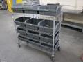 Safco Wire Rack Cart with 4 Shelves and  Plastic Bins- Auction Item