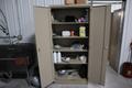 Metal Cabinet with Contents - Cleaning Supplies, Compressor Oil and More- Auction Item