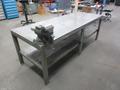 Steel Table with Lower Shelf &amp; 4-3/4 Bench Vise- Auction Item