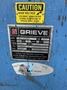 Grieve model belt conveyor core oven rated at 200 degree f, 460 volt, 20 kw, s/n 650167, 232" center belt, 15" tall opening, 24" belt, 1.16 ft/min.