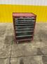 9 DRAWER X 27" X 18" RED TOOL BOX PARTS CABINET: STOCK #22171
