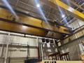30TON X 97' SHAW BOX DOUBLE GIRDER OVERHEAD BRIDGE CRANE WITH 30TON ROTARY COIL GRAB STOCK #4066