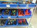 Hand Tools, Large Assortment Including Bolt Cutters, Clamps Tap and Dies, Bubble Levels, Hammers, Pipe Wrenches and More on Uline 5-Shelf 72" x 24" x 78" Metal Wire Rolling Cart- Auction Item