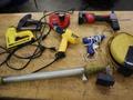 Milwuakee M12 Cordless Rivet Too., (2) Stanley Electric Staplers, Wagner Heat Gun, Extension Cord Reel, Glue Gun- Auction Item