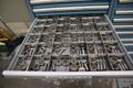 112 and Marathon 112, Turret Punch Tooling, (2) Lista Cabinets with Maple Top Loaded with Tooling- Auction Item