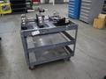 Auto Label Dispensers and 3 Shelf Rolling Metal Shop Cart- Auction Item