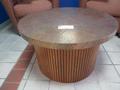 Lobby Cushioned Chairs with Folding Work Shelf (2pcs) and Round Side Table- Auction Item