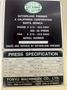 160 TON SUTHERLAND MODEL #FTP-160 GAP PRESS, STROKE 7.87&quot;, new 2000 : STOCK #20720