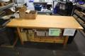 Haevy Wood Table with Lower Shelf 80&quot; x 32&quot; x 34&quot; -NO CONTENTS- Auction Item