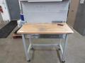 Portable Work Bench with Maple Top, Upper Shelf, Drawer, Work light- Auction Item