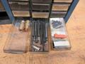 Multibin Organizers with Contents of Brass Fittings, and SAE Nuts- Auction Item