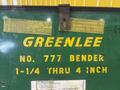 1.25&quot; TO 4&quot; GREENLEE MODEL #777 PORTABLE HYDRAULIC TUBE &amp; PIPE BENDER: STOCK #21222