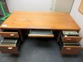 Wooden Office Main Desk and Rear Desk- Auction Item