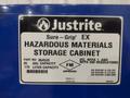 2 DOOR JUSTRITE HAZARDOUS MATERIALS STORAGE CABINET, 43” X 18” X 65” HIGH: YOBRO #24504