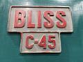 45 TON BLISS MODEL #C-45 MECHANICAL OBI  PRESS 2" STROKE: YOBRO #26133