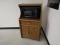 Amana Turntable Microwave with Wooden Hutch- Auction Item