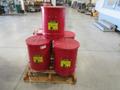 Justrite 21 Gallon Oily Waste Cans (5 Total) with Foot Operated Lid Open- Auction Item