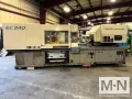 240 TON 10.7 OZ TOSHIBA MODEL EC240V21-6 INJECTION MOLDING MACHINE MFG 2002
