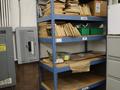 Teardrop Style Racking with 6 Adjustable Shelves and Contentes of Wood Frame Screens, Foam, Fixtures- Auction Item