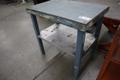 Metal Table with Wood Top, Lower Shelf- Auction Item