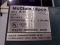 60" X 30" X 48" MASTER COMPACTION MCAIN EPCO MODEL #E-11 VERTICAL HYDRAULIC CARDBOARD BALER: YOBRO #25801