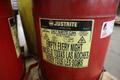 Oily Waste Containers, (3) Just-Rite 10 Gallon Foot Lever Operated, (2) Galvanized Cans With Lids, (1) Plastic Can- Auction Item