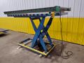 3,500 LBS X 30" X 96" BISHAMON MODEL #VIS-35-48 SINGLE PHASE 110V ROLLER TOP HYDRAULIC LIFT TABLE: STOCK #20967
