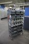 Rolling Wire Rack, (7) Shelves with Plastic Bins 36"x14"x55"- Auction Item