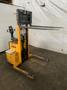 3,000 LB BIG JOE MODEL PDM 30-60 ELECTRIC WALK BEHIND FORKLIFT. STOCK # 1061023.