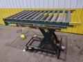 4,000 LBS X 60" X 30" SOUTHWORTH HYDRAULIC SCISSOR LIFT TABLE WITH 60X42 ROLLER CONVEYOR TOP, 110 VOLT: STOCK #20914