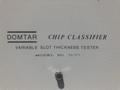 TMI DOMTAR MODEL 71-77 WOOD CHIP CLASSIFIER VARIABLE SLOT THICKNESS TESTER: STOCK #16774