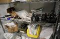 Rolling Adjustable Shelf Wire Racking with 6 Shelves and Contents Hardware, Clamps and Assorted Tools- Auction Item