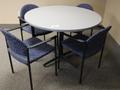42" Round Laminate Top Office Table With 4 Chairs- Auction Item