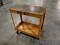 Metal Orange Rolling Shop Cart- Auction Item