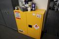 Yuquan 2 Door Locking Flammable Cabinet with Adjustable Shelves and Contents of Chemicals, Paint, Cleaners- Auction Item