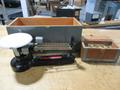 Central Scientific 1000g Triple Beam Weight Scale with Calibration Weights in Wooden Case- Auction Item
