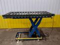 3,500 LBS X 30" X 96" BISHAMON MODEL #VIS-35-48 SINGLE PHASE 110V ROLLER TOP HYDRAULIC LIFT TABLE: STOCK #20967